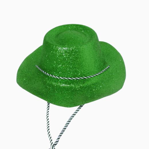 Main image of Dark Green Glitter Cowboy Hat